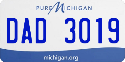 MI license plate DAD3019