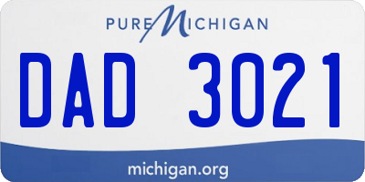 MI license plate DAD3021