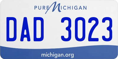 MI license plate DAD3023