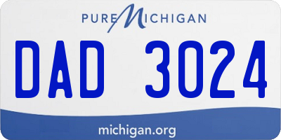 MI license plate DAD3024