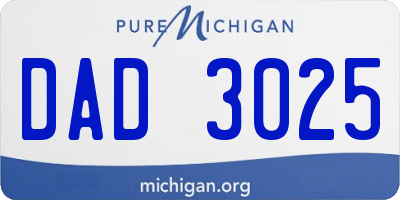 MI license plate DAD3025