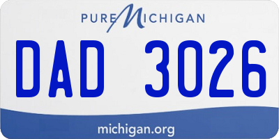 MI license plate DAD3026