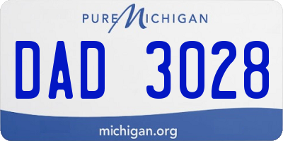 MI license plate DAD3028