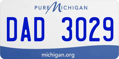 MI license plate DAD3029