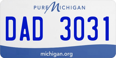 MI license plate DAD3031