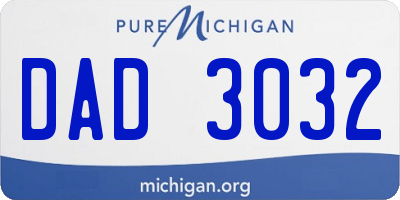 MI license plate DAD3032