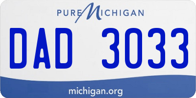 MI license plate DAD3033