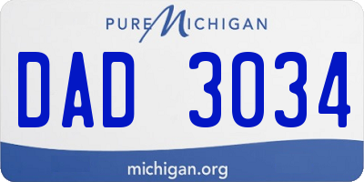 MI license plate DAD3034