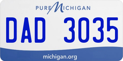 MI license plate DAD3035