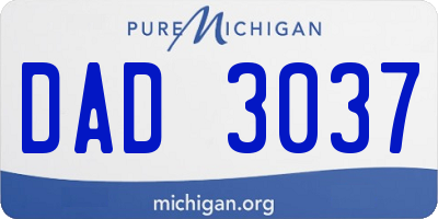MI license plate DAD3037