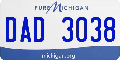 MI license plate DAD3038