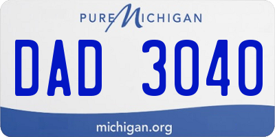 MI license plate DAD3040