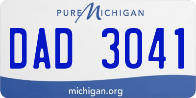 MI license plate DAD3041