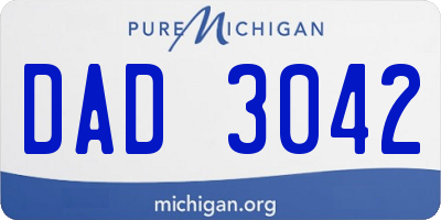 MI license plate DAD3042