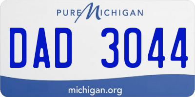 MI license plate DAD3044