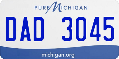 MI license plate DAD3045