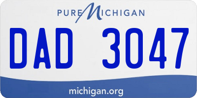 MI license plate DAD3047