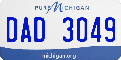 MI license plate DAD3049