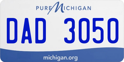 MI license plate DAD3050