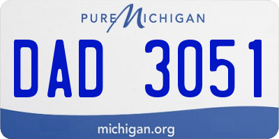MI license plate DAD3051