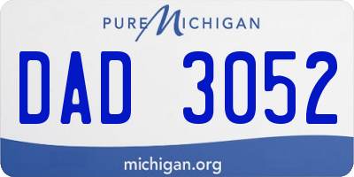 MI license plate DAD3052