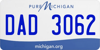 MI license plate DAD3062