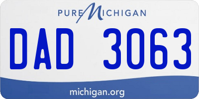 MI license plate DAD3063