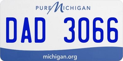 MI license plate DAD3066