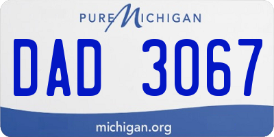 MI license plate DAD3067