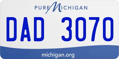 MI license plate DAD3070