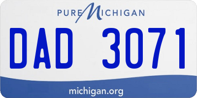 MI license plate DAD3071
