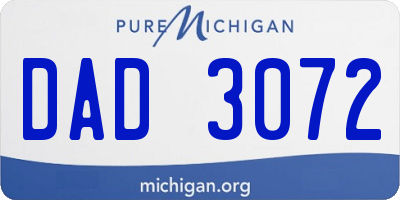 MI license plate DAD3072