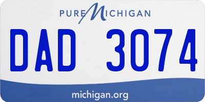 MI license plate DAD3074