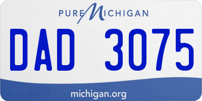 MI license plate DAD3075