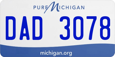 MI license plate DAD3078
