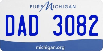 MI license plate DAD3082
