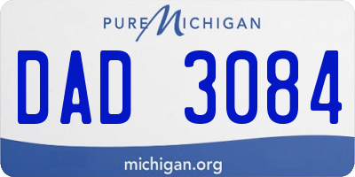 MI license plate DAD3084