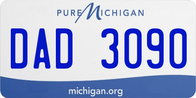 MI license plate DAD3090