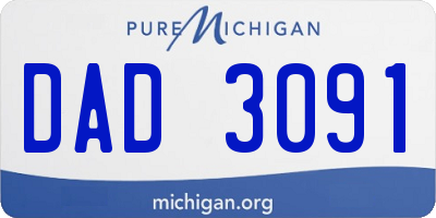 MI license plate DAD3091