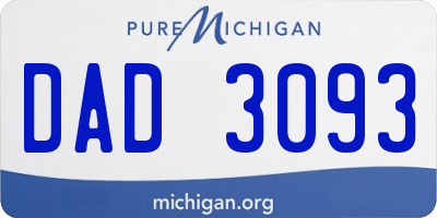 MI license plate DAD3093