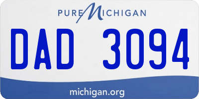 MI license plate DAD3094