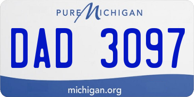 MI license plate DAD3097