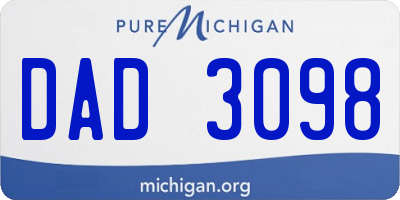 MI license plate DAD3098
