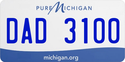 MI license plate DAD3100