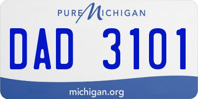 MI license plate DAD3101