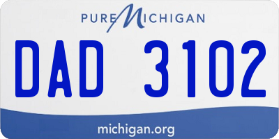 MI license plate DAD3102