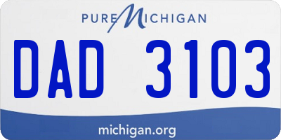 MI license plate DAD3103