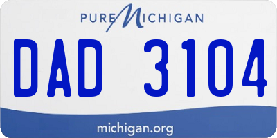 MI license plate DAD3104
