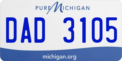 MI license plate DAD3105