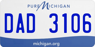 MI license plate DAD3106